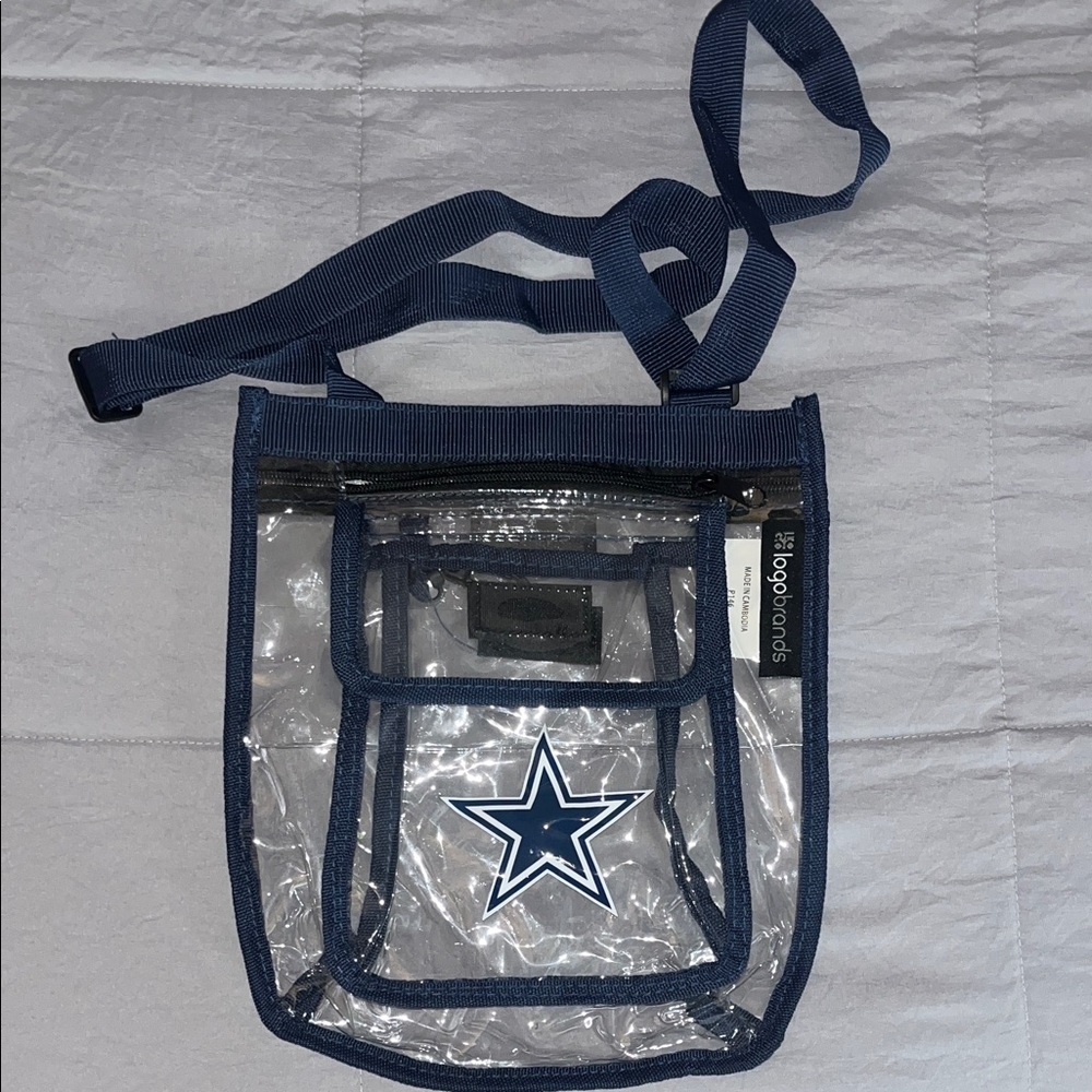 NFL Clear Messenger Bag with Navy Trim